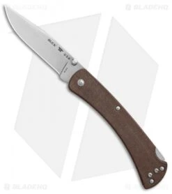 Buck Knives Buck 110 Slim Pro Lockback Knife Brown Micarta (3.75" Satin)