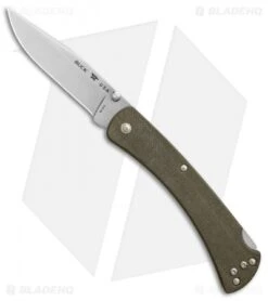 Buck Knives Buck 110 Slim Pro Lockback Knife OD Green Micarta (3.75" Satin)