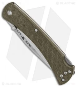 Buck Knives Buck 110 Slim Pro Lockback Knife OD Green Micarta (3.75" Satin) -Buck Knives Shop Buck 110 Hunter Slim Pro OD Green Micarta Satin BHQ 88721 er spine
