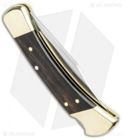 Buck Knives Buck 110 Manual Folding Knife Black Ebony (3.75" Satin) 0110BRS -Buck Knives Shop Buck 110 Rosewood Manual Satin 0110BRS BHQ 2657 jr side