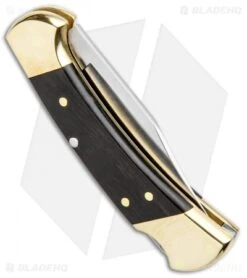 Buck Knives Buck 112 Ranger Automatic Lockback Knife Ebony (3" Satin) 0112BRSA -Buck Knives Shop Buck 112 Ranger Auto LB Ebony Satin 0112BRSA B BHQ 87956 jr side