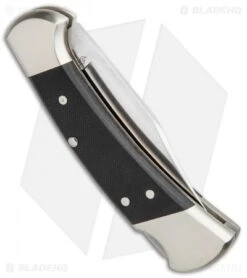 Buck Knives Buck 112 Ranger Elite Automatic Lockback Knife Black G-10 (3" S30V Satin) -Buck Knives Shop Buck 112 Ranger Elite Auto LB Black G 10 Satin 0112BKSA B BHQ 87955 jr side 1