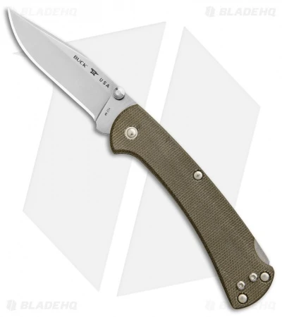 Buck Knives Buck 112 Slim Pro Lockback Folding Knife OD Green Micarta (3" Satin) 1 Buck Knives Buck 112 Slim Pro Lockback Folding Knife OD Green Micarta (3" Satin)
