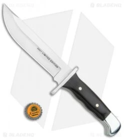 Buck Knives Buck 124 Frontiersman Fixed Blade Knife Ebony (6.25" Satin) 0124BRSLE -Buck Knives Shop Buck 124 Frontiersman Fixed Blade Ebony Satin 0124BRSLE BHQ 120504 jr bottlecap