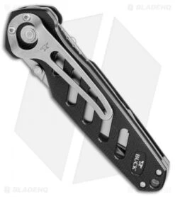 Buck Knives Buck 183 Alpha Crosslock Knife Black W/ Saw & Gut Hook Blade (3" Satin) 0183BKS1 -Buck Knives Shop Buck 183 Alpha Crosslock black saw gut hook satin 0183BKS1 BHQ 66587 er side