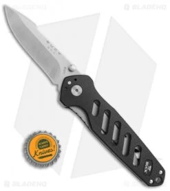Buck Knives Buck 183 Alpha Crosslock Knife Black W/ Saw & Gut Hook Blade (3" Satin) 0183BKS1 -Buck Knives Shop Buck 183 Alpha Crosslock black saw gut hook satin 0183BKS1 BHQ 66587 er size