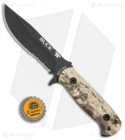 Buck Knives Buck 822 Sentry Fixed Blade Knife Kryptek Highlander (5" Black Serr) -Buck Knives Shop Buck 822 Sentry kryptek highlander black serr BHQ 51749 er size