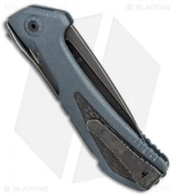 Buck Knives Buck 829 Marksman Elite Folding Knife Blue W/ Carbon Fiber Inlay (3.5" Black SW) -Buck Knives Shop Buck 829 Marksman Elite blue carbon fiber inlay black sw BHQ 51761 er side