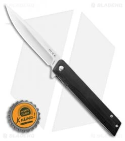 Buck Knives Buck Decatur Liner Lock Knife Black G-10 (3.5" Satin) 0256BKS -Buck Knives Shop Buck Decatur Liner Lock Knife Black G 10 3.5 Satin 0256BKS BHQ 120516 Bottlecap