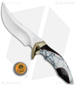 Buck Knives Buck Kalinga L.E. Legacy Fixed Blade White Turquoise/Buffalo Horn (4.8" Satin) -Buck Knives Shop Buck Kalinga L.E. Legacy White Turquoise Buffalo Horn Satin 0408BFSLE BHQ 79539 jr bottlecap