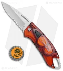 Buck Knives Buck Lumina LED Liner Lock Knife Translucent Red (3" Satin Serr) -Buck Knives Shop Buck Lumina LED LL Translucent Red Satin Serr B777 RD 0 BHQ 71289 jr bottlecap