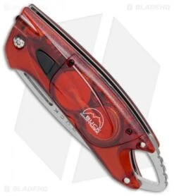 Buck Knives Buck Lumina LED Liner Lock Knife Translucent Red (3" Satin Serr) -Buck Knives Shop Buck Lumina LED LL Translucent Red Satin Serr B777 RD 0 BHQ 71289 jr spine