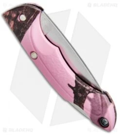 Buck Knives Buck Nano Bantam Lockback Knife Pink Mossy Oak Camo (1.88" Satin) 0283CM10-B -Buck Knives Shop Buck Nano Bantam Pink Mossy Oak Camo 0283CM10 B CAT. 3840 BHQ 12357 jr side 2