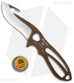 Buck Knives Buck PakLite Large Skinner Guthook Fixed Blade Knife (3.5" Satin) Brown 0141BRG -Buck Knives Shop Buck PackLite Large skinner guthook Brown Satin 0141BRG BHQ 106681 jr bottlecap