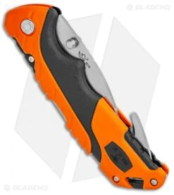 Buck Knives Buck Pursuit Pro Large Lockback Guthook Knife Black/Orange (3.5" Satin) -Buck Knives Shop Buck Pursuit Folding Pro Large Guthook BHQ 115702 jr side