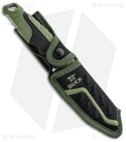 Buck Knives Buck Pursuit Large Fixed Blade Knife Green GFN (4.5" Satin) 0656GRS -Buck Knives Shop Buck Pursuit Large Green GFN Satin 0656GRS BHQ 92937 jr sheath