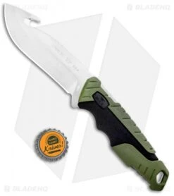 Buck Knives Buck Pursuit Large Guthook Fixed Blade Knife Green GFN (4.5" Satin) 0657GRG -Buck Knives Shop Buck Pursuit Large Guthook Green GFN Satin 0657GRG BHQ 92941 jr bottlecap