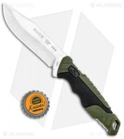 Buck Knives Buck Pursuit Small Fixed Blade Knife Green GFN (3.75" Satin) 0658GRS -Buck Knives Shop Buck Pursuit Small Fixed Green GFN Satin 0658GRS BHQ 92943 jr bottlecap