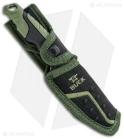 Buck Knives Buck Pursuit Small Fixed Blade Knife Green GFN (3.75" Satin) 0658GRS -Buck Knives Shop Buck Pursuit Small Fixed Green GFN Satin 0658GRS BHQ 92943 jr sheath