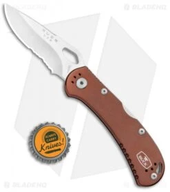 Buck Knives Buck SpitFire Lockback Knife Brown (3.25" Satin Serr) 0722BRX1 -Buck Knives Shop Buck SpitFire LB Brown Satin Serr 0722BRX1 BHQ 92992 jr bottlecap