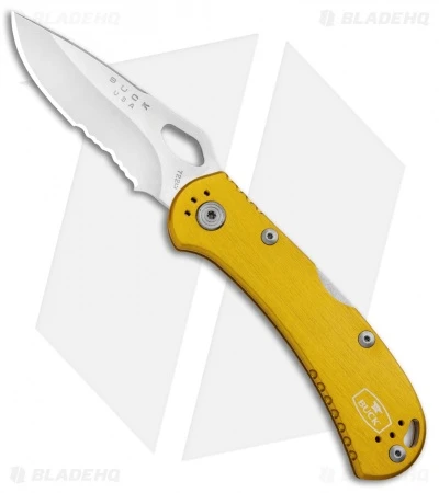 Buck Knives Buck SpitFire Lockback Knife Yellow (3.25" Satin Serr) 0722YWX1 1 Buck Knives Buck SpitFire Lockback Knife Yellow (3.25" Satin Serr) 0722YWX1