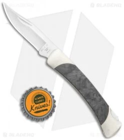 Buck Knives Buck The 55 Lockback Knife Marble CF/Nickel Silver (2.375" Satin S30V) -Buck Knives Shop Buck The 55 LB Marble CF Nickel Silver Satin BHQ 120371 jr bottlecap