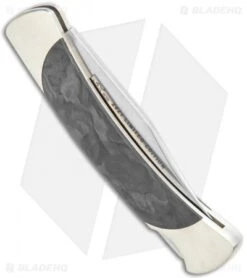 Buck Knives Buck The 55 Lockback Knife Marble CF/Nickel Silver (2.375" Satin S30V) -Buck Knives Shop Buck The 55 LB Marble CF Nickel Silver Satin BHQ 120371 jr side
