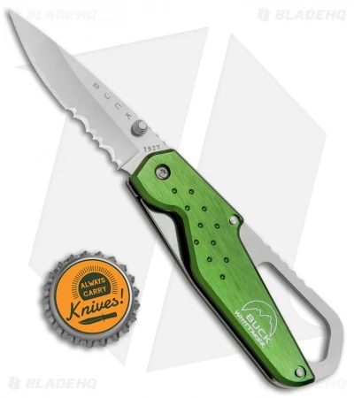 Buck Knives Buck Whittaker Approach Liner Lock Knife Green (2.625" Satin Serr) 4 Buck Knives Buck Whittaker Approach Liner Lock Knife Green (2.625" Satin Serr) - Image 4