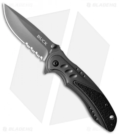 Buck Knives Buck Trigger Liner Lock Knife Aluminum (3.25" Gray Serr) 0865BKX 1 Buck Knives Buck Trigger Liner Lock Knife Aluminum (3.25" Gray Serr) 0865BKX
