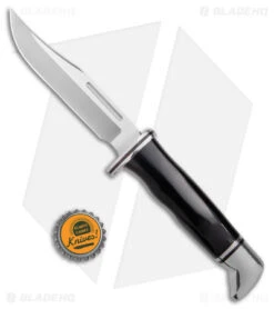 Buck Knives Buck 117 Brahma Fixed Blade Knife Black Phenolic (4.5" Satin) 0117BKS-B -Buck Knives Shop buck 117 Brahma fixed blade Black phenolic satin BHQ 179259 jr bottlecap