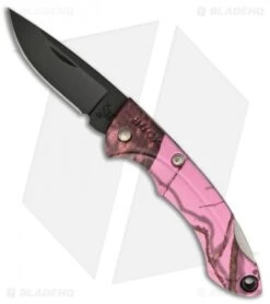 Buck Knives Buck Nano Bantam Lockback Knife Pink Camo (1.875" Black)