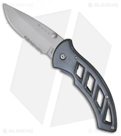 Buck Knives Buck Parallex-2.8 Frame Lock Knife Gray (2.8" Bead Blast Serr) 0318GYX 1 Buck Knives Buck Parallex-2.8 Frame Lock Knife Gray (2.8" Bead Blast Serr) 0318GYX
